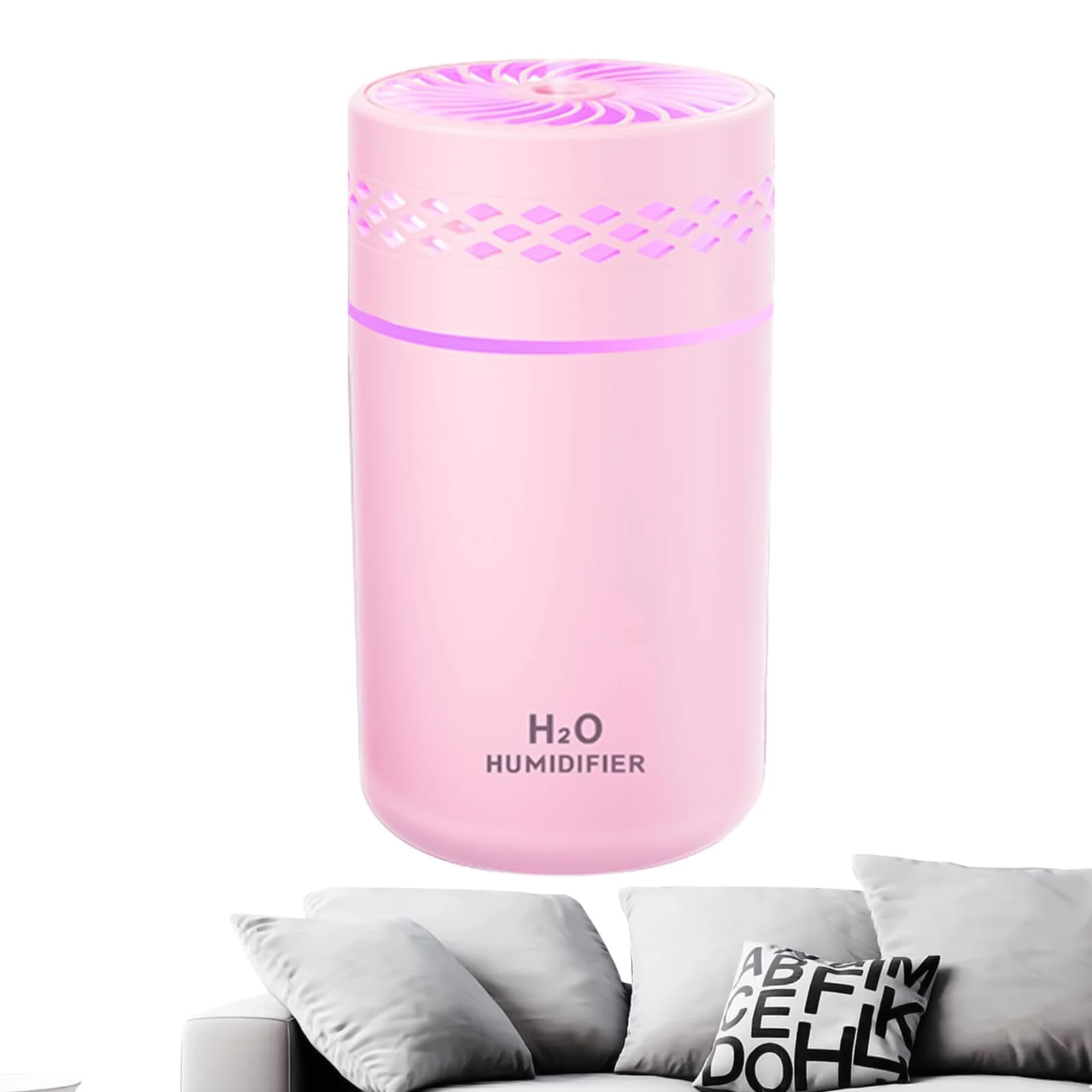 Mobigon Wood Cool Mist Ultrasonic Humidifier for Room Moisture, Aroma Diffuser for Home, 260ml Essential Oil Diffuser with 7 Colorful Night Light, Auto Shut-Off, Home, Office, car - Pink