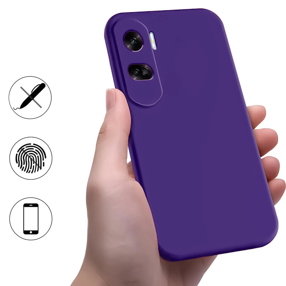 DL3 Mobilak Soft Silicone Gel Bumper Case for Honor 90 Lite - Purple