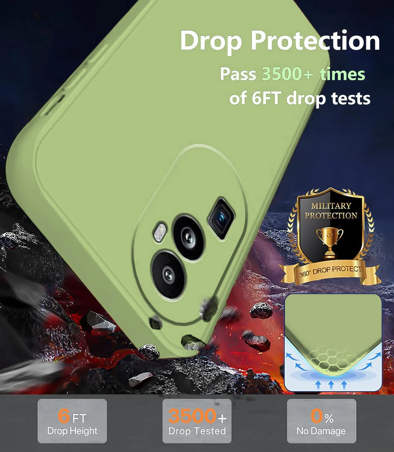 DL3 Mobilak Liquid Silicone Case for OPPO Reno 10 Pro + Plus 5G, Shock-absorbing protection, Scratch-resistant surface, Soft microfiber lining - Mint Green