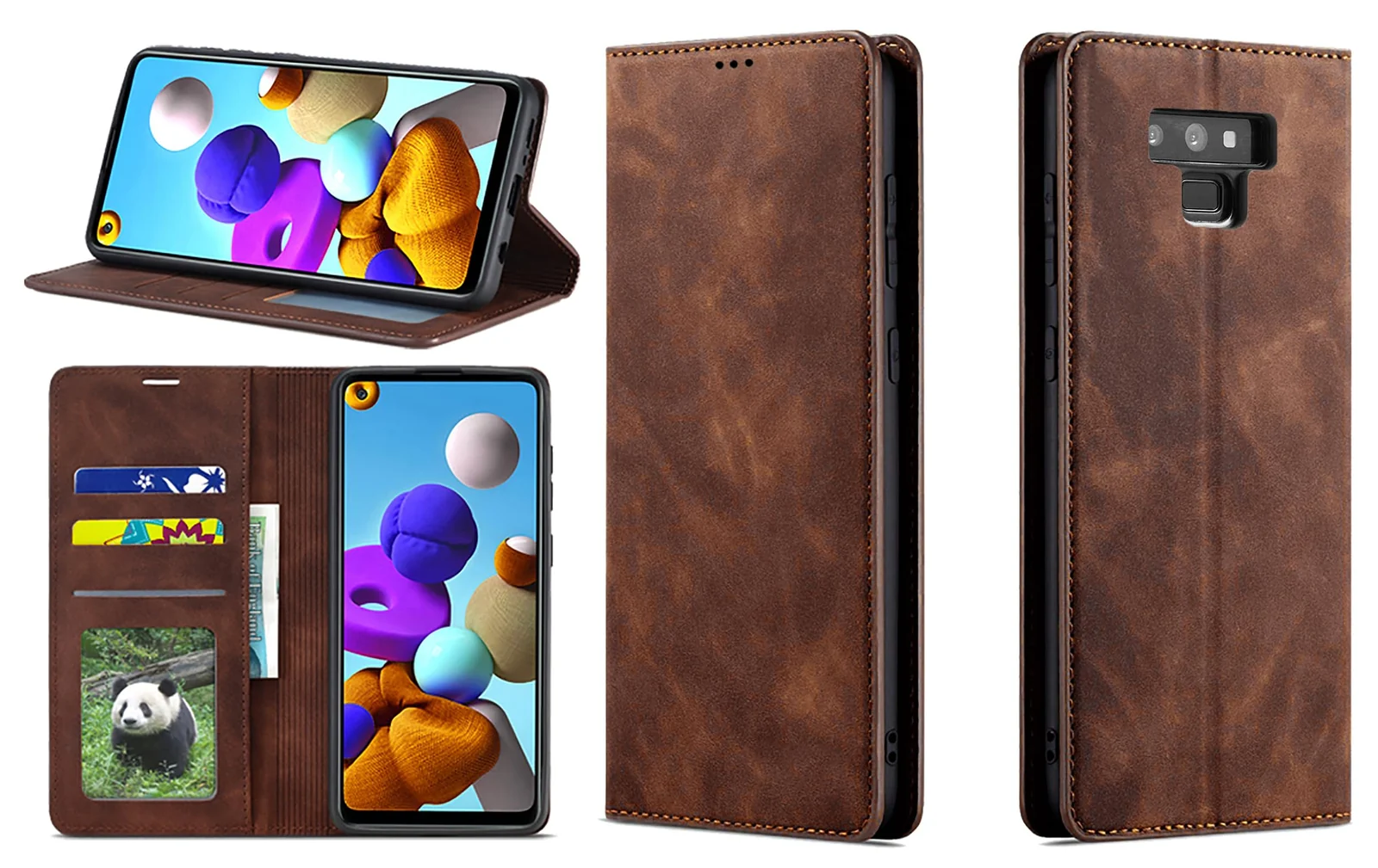 Dl3 Mobilak Premium PU Leather Flip Folio Case for Samsung Galaxy Note 9, Magnetic Closure Protective Case Kickstand Card Cash Slot Shockproof Durable Wallet Cover Soft TPU (Blue)