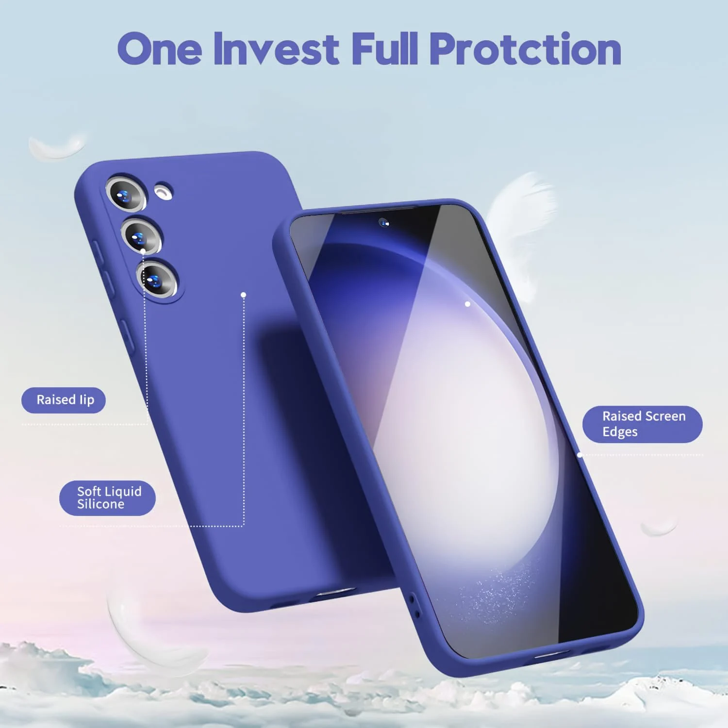 DL3 Mobilak Liquid Silicone Case for Samsung Galaxy Note 10, Shock-absorbing protection, Scratch-resistant surface, Soft microfiber lining - Light Blue