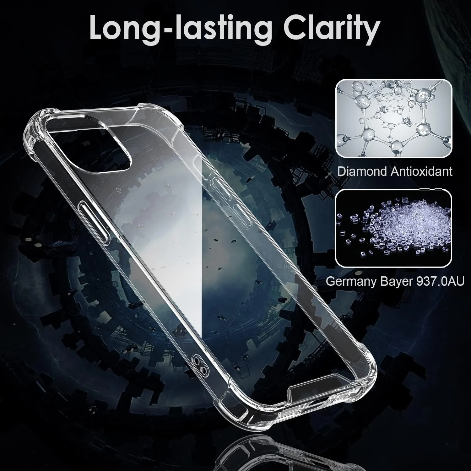 DL3 MOBILAK Case Compatible with iPhone 13, Cover Silicone Transparent TPU Gorilla Anti-shock Shockproof Corners - Clear