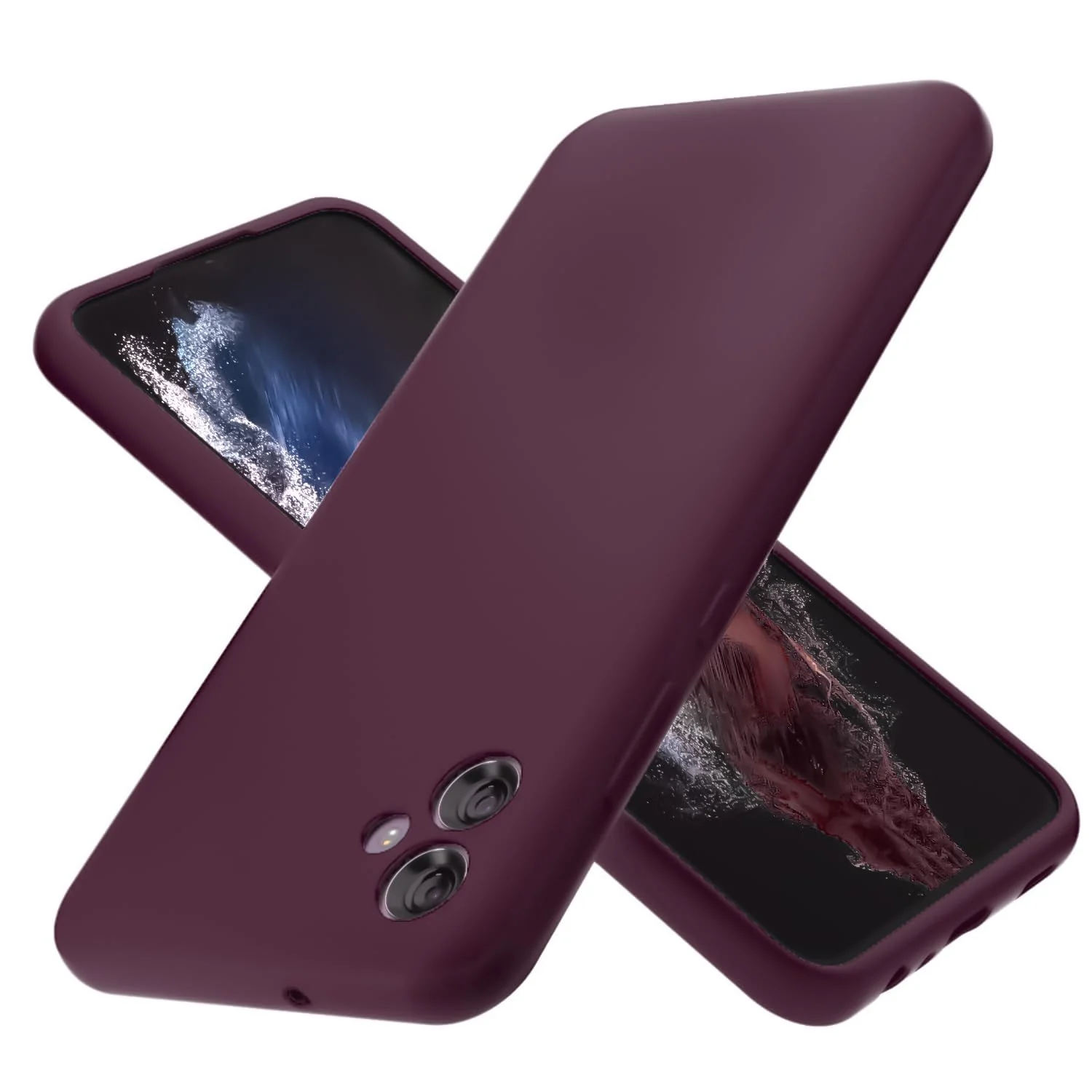 DL3 Mobilak Soft Silicone Protective Case for Samsung Galaxy A04e with Microfiber Lining and Shockproof Design - Wine Red