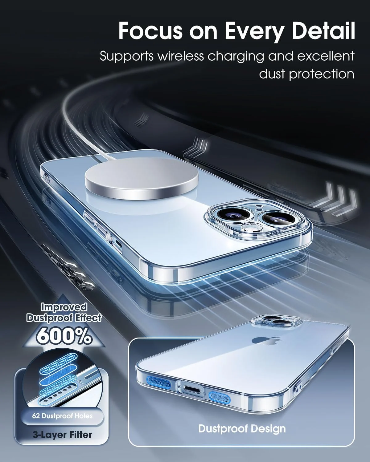 DL3 Mobilak Clear TPU Protective Case for iPhone with Camera Protection and Shockproof Design - Clear