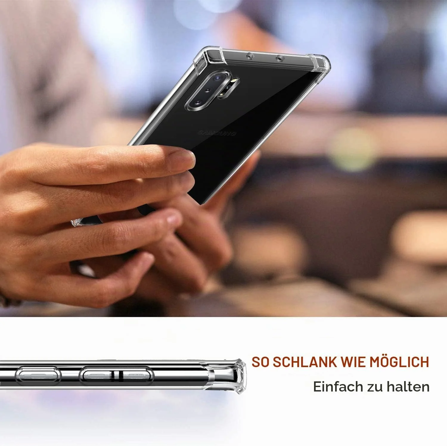 DL3 MOBILAK Clear Soft TPU Phone Case for Samsung Galaxy Note 10 Plus - Clear