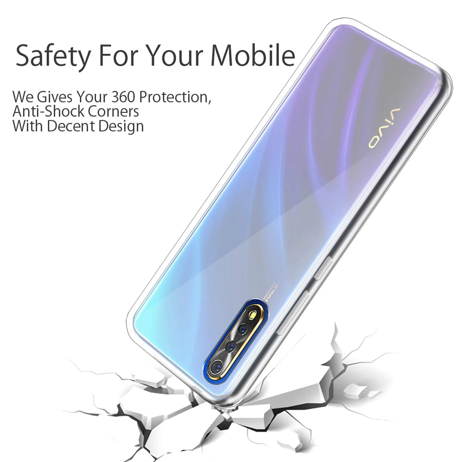 DL3 Mobilak Case Compatible with vivo S1 / iQOO Neo/vivo Y7S Case Crystal Soft TPU Gel Case Flexible Silicone Anti-Scratch Camera Protection TPU Cover - Clear