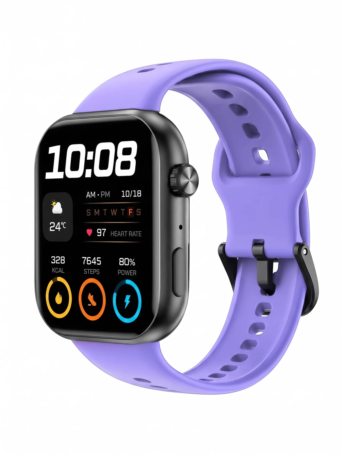 DL3 Mobilak Silicone Bracelet for HONOR Choice Watch 2i Strap, Soft Silicone Sport Replacement Strap for Women/Men, Adjustable Waterproof Sports Band for HONOR Choice Watch 2i - Light Purple