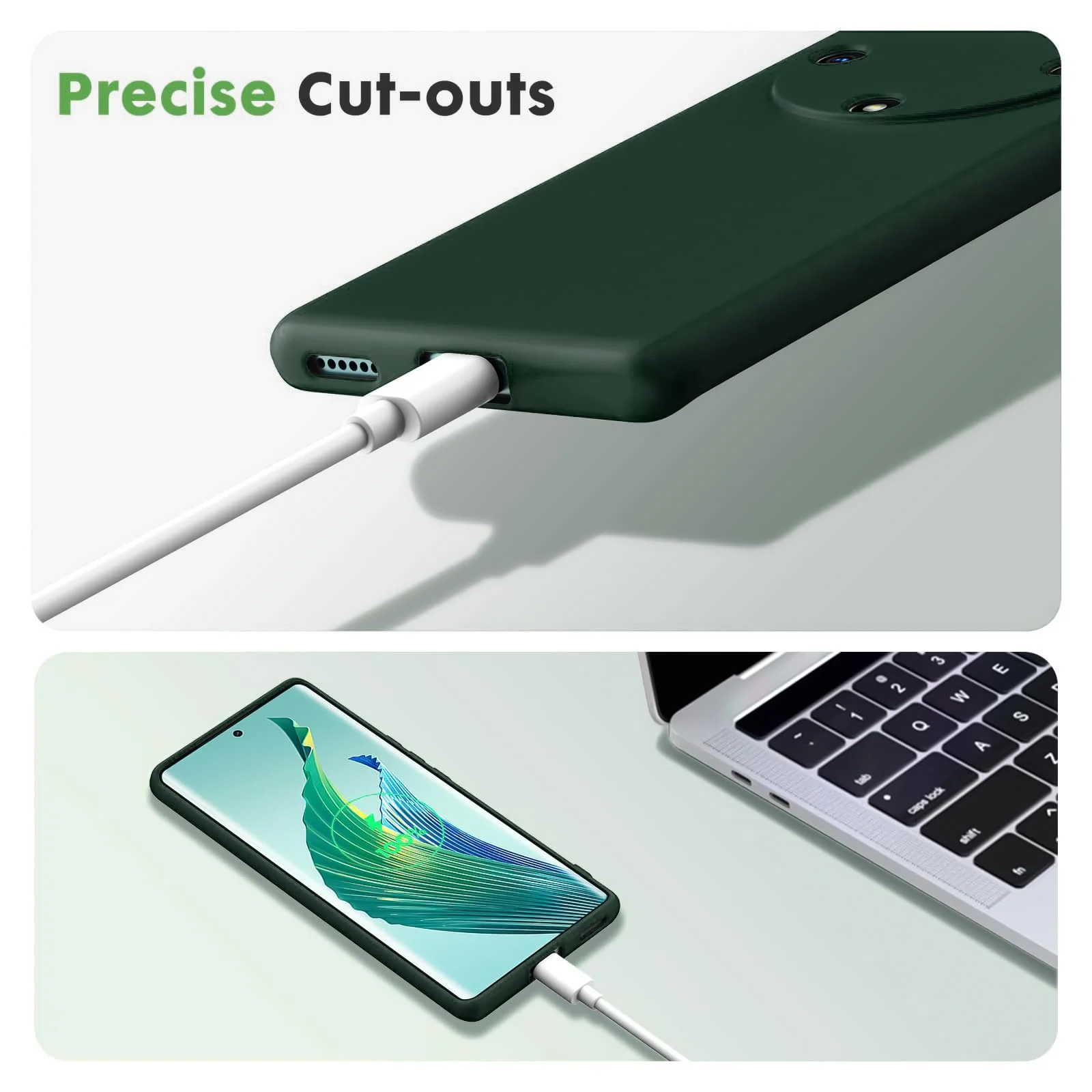 DL3 Mobilak Silicone Protective Case for Honor X9a, Shock-absorbing protection, Scratch-resistant surface, Soft microfiber lining - Green