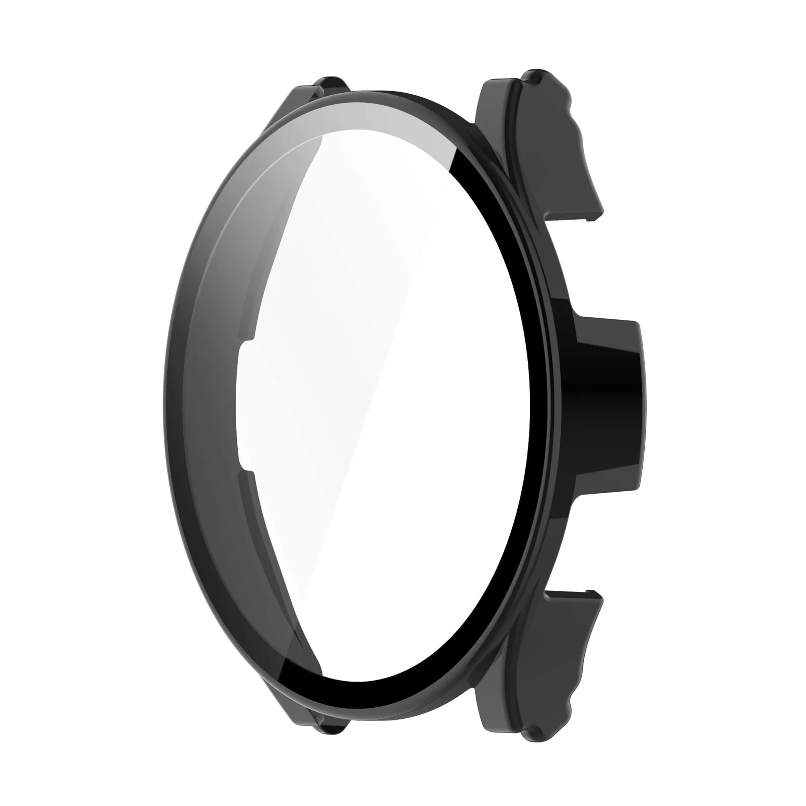 DL3 Mobilak Protective Case Compatible with Samsung Galaxy Watch 4 44mm 2021 & Samsung Galaxy Watch 5 44mm 2022 9H Hardness PC Case Bumper Full Slim Protective Cover with Tempered Glass - Black