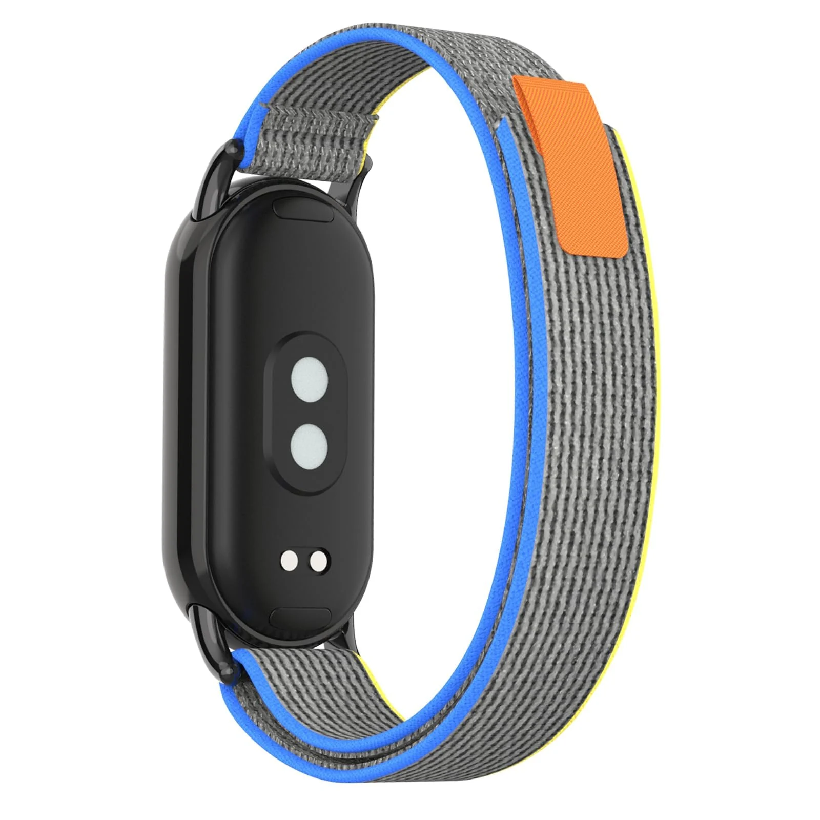 DL3 Mobilak Sport Bands Nylon For Xiaomi Mi Band 10/9/8 Men Women, Adjustable Elastic Breathable Soft Stretchy Wristband Loop Replacement Strap for Xiaomi Smart Band 8/9/10 - Blue Grey