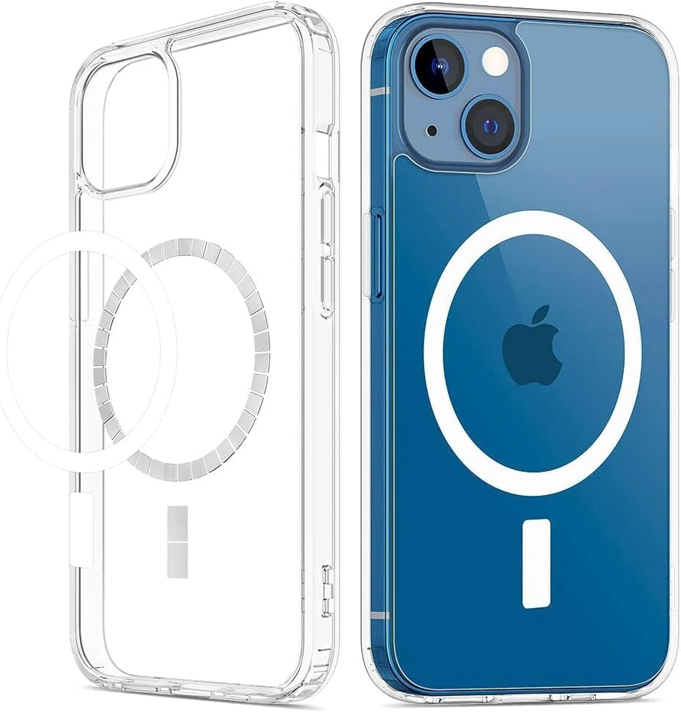 DL3 Mobilak for iPhone 15+ Plus/iPhone 14 Plus 6.7-Inch Case [Compatible with MagSafe] [Strong Magnet] [Military Grade Protection] Magnetic Slim Thin Bumper Phone Cover - Clear