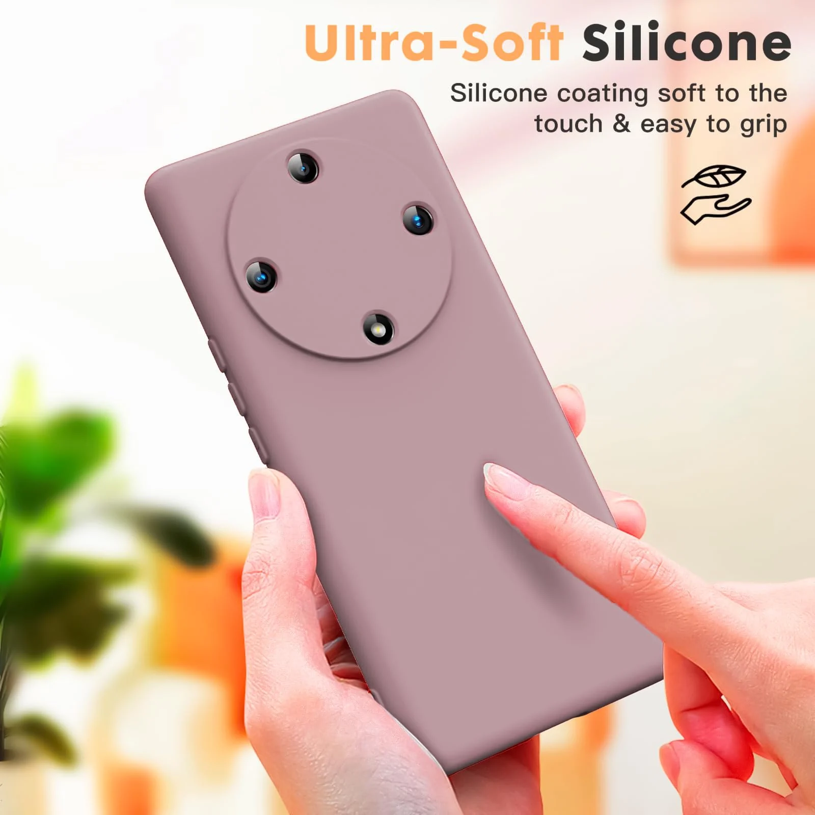 DL3 Mobilak Soft Silicone Protective Case for Honor X9a with Microfiber Lining and Shockproof Design - Cashmere