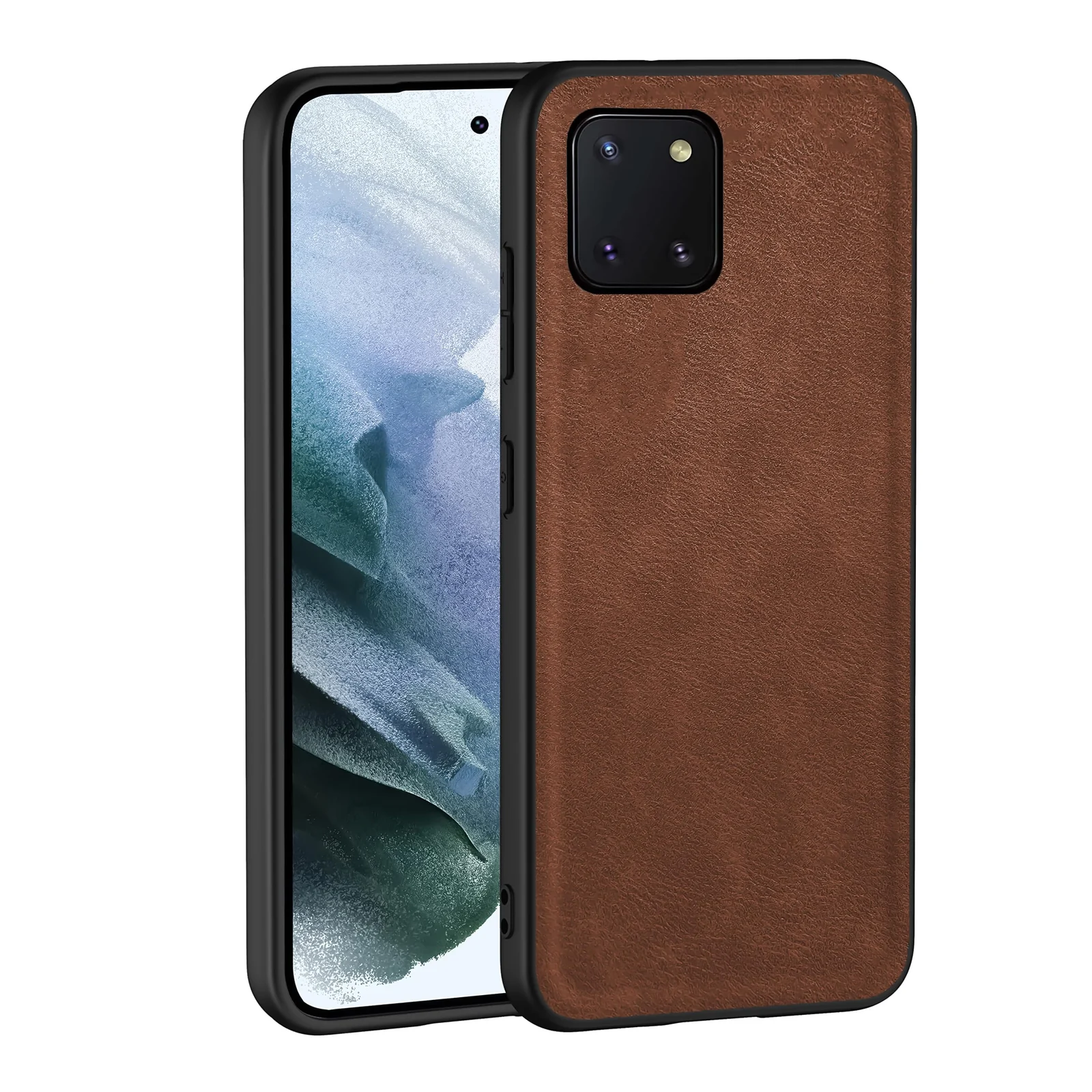 Dl3 Mobilak Case for Samsung Galaxy Note 10 lite/ A81 Leather Case,Anti-Drop, Anti-Shock, Non-Slip Texture,Simple Cell Phong Cover (Gray)
