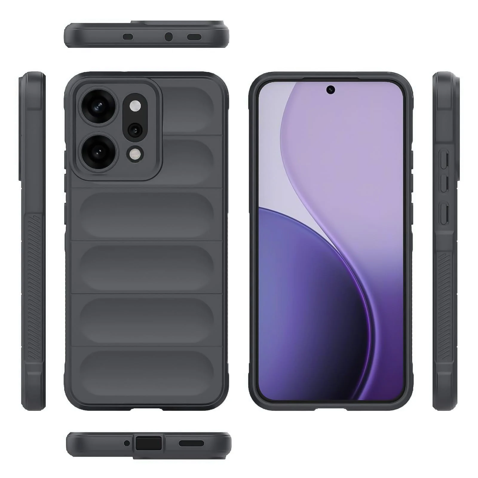DL3 Mobilak Silicone Case for OPPO Reno 14 Pro (Reno14 Pro 5G) Heavy Duty Protective [Slim Fit] Shockproof Soft Flexible Protective Design TPU Cover With Camera Protection - Dark Gray