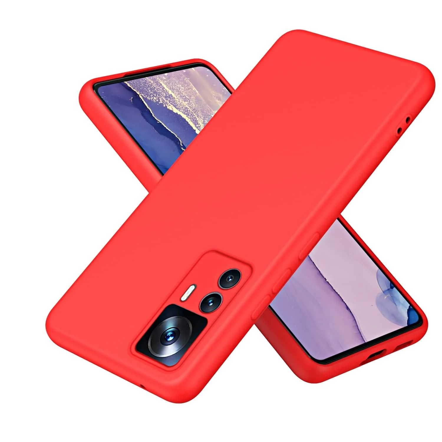 Dl3 Mobilak Xiaomi 12T/12T Pro/Redmi K50 Ultra Case, Soft Flexible Liquid Silicone Gel Rubber Bumper Cover, Full Body Shockproof Protective Phone Case (Mint Green)