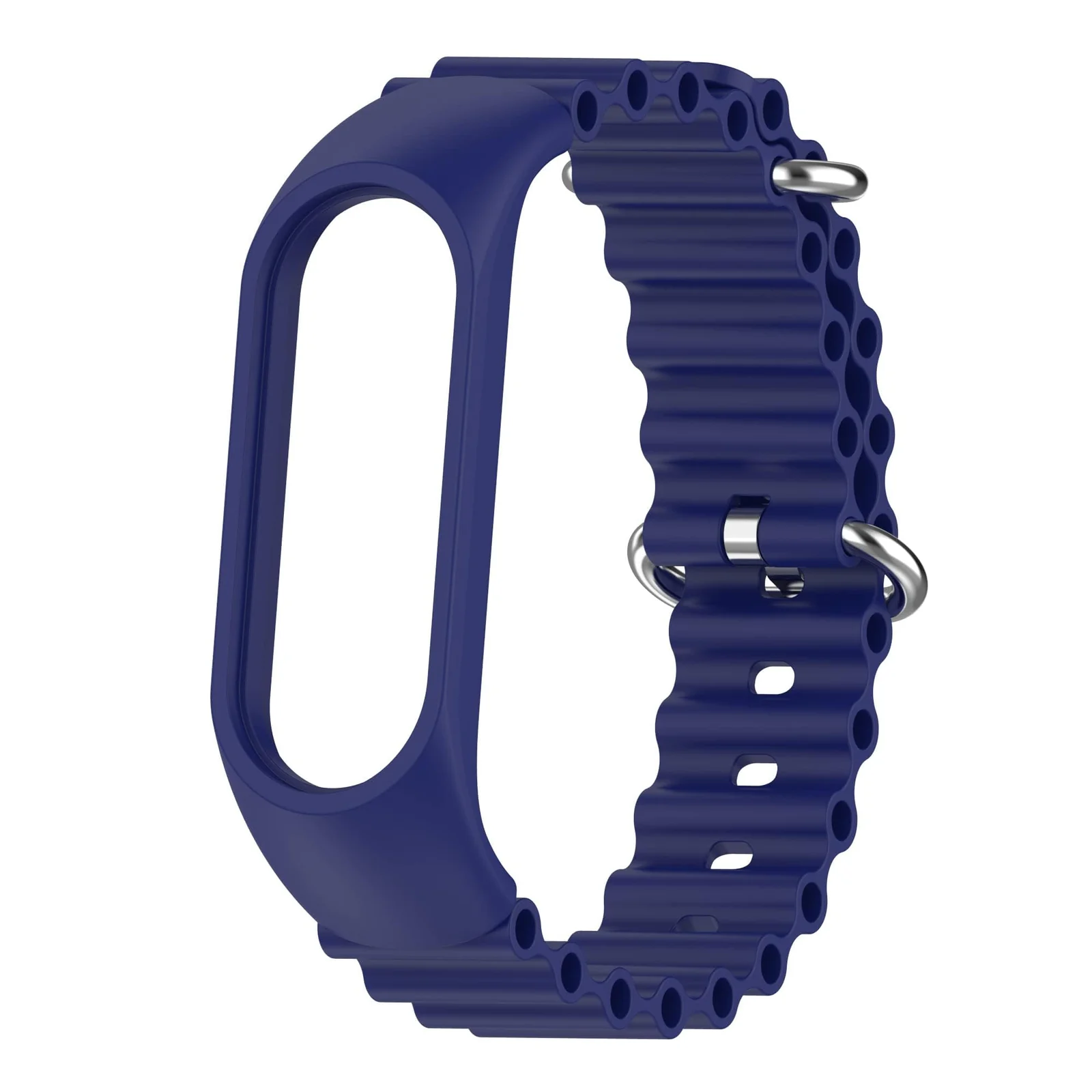 DL3 MOBILAK Ocean Band for Xiaomi Mi Band 7/Mi Band 6/Mi Band 5/Mi Band 4/Mi Band 3,Adjustable Silicone Stretchy Sport Strap Women Men Replacement Wristband - Blue