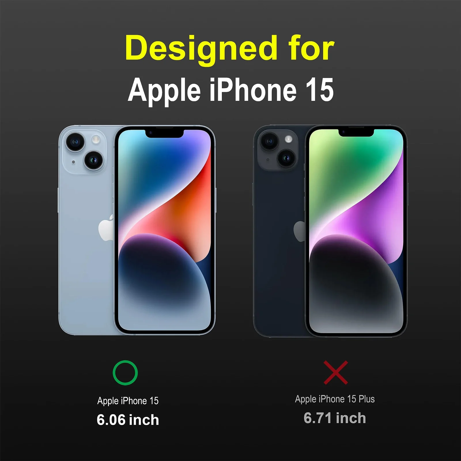 DL3 Mobilak Silicone Case for Apple iPhone 15 Heavy Duty Protective [Slim Fit] Shockproof Soft Flexible Protective Design Shock-Absorption TPU Cover With Camera Protection - Black