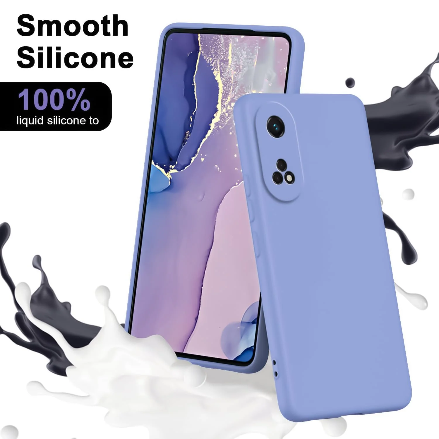 DL3 Mobilak Silicone Protective Case for OPPO Reno 8T 4G (Not 5G), Shock-absorbing protection, Scratch-resistant surface, Soft microfiber lining - Baby Blue