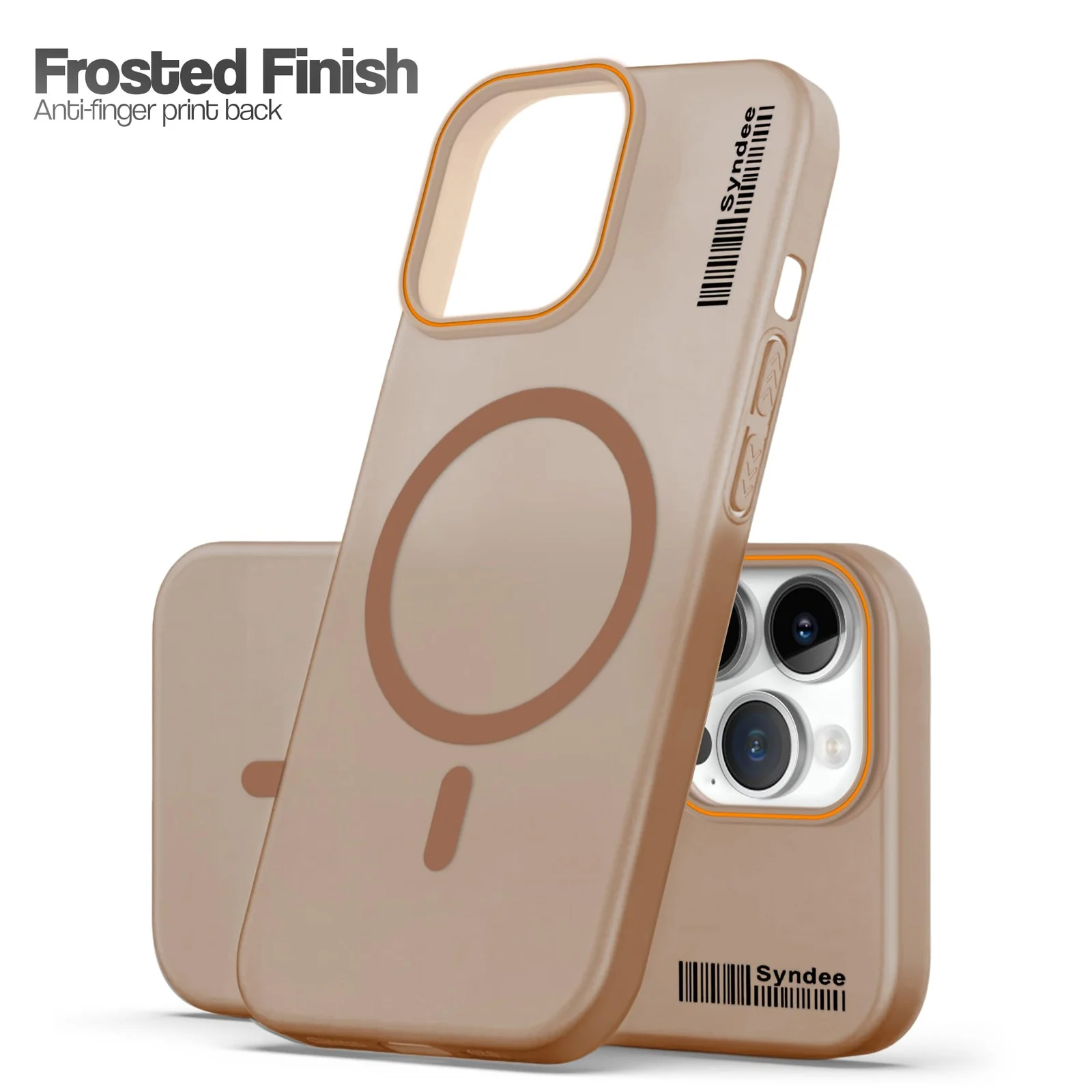 DL3 Mobilak Matte MagSafe-Compatible Magnetic Case for iPhone 13 Pro Max with Camera Protection and Ring Holder - Brown