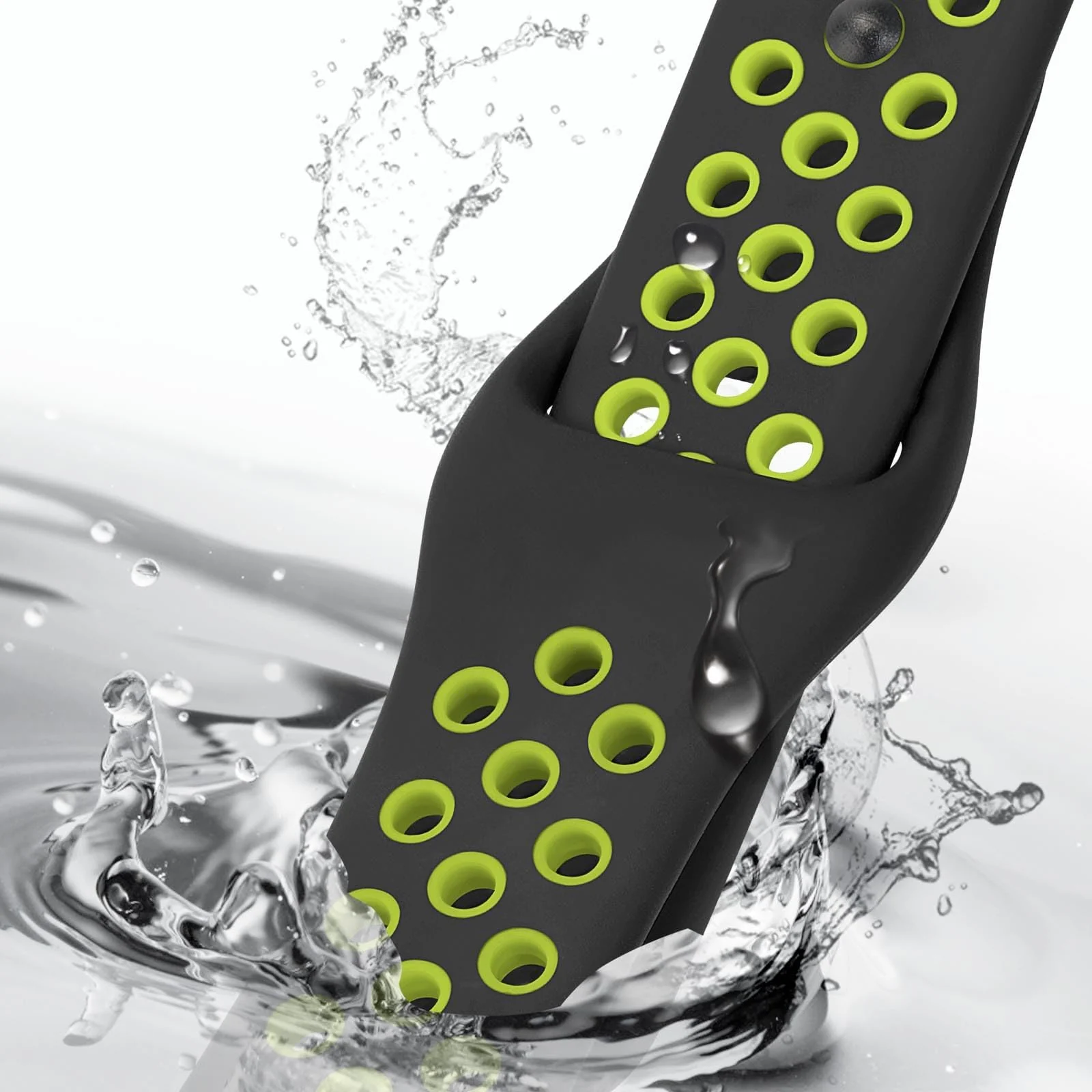 DL3 Mobilak Strap Silicone Compatible With Xiaomi Redmi Watch 3 Active/Redmi Watch 3 Lite, Sport Silicone Watch Band Wrist Strap, Bracelet Wristband Wrist Strap - Black Lime