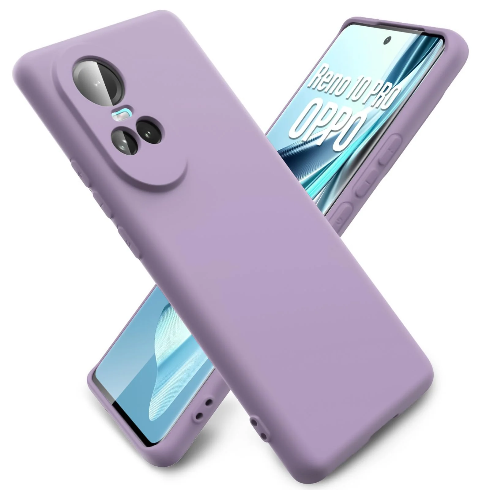 DL3 Mobilak Liquid Silicone Case for OPPO Reno 10, Shock-absorbing protection, Scratch-resistant surface, Soft microfiber lining - Lavender