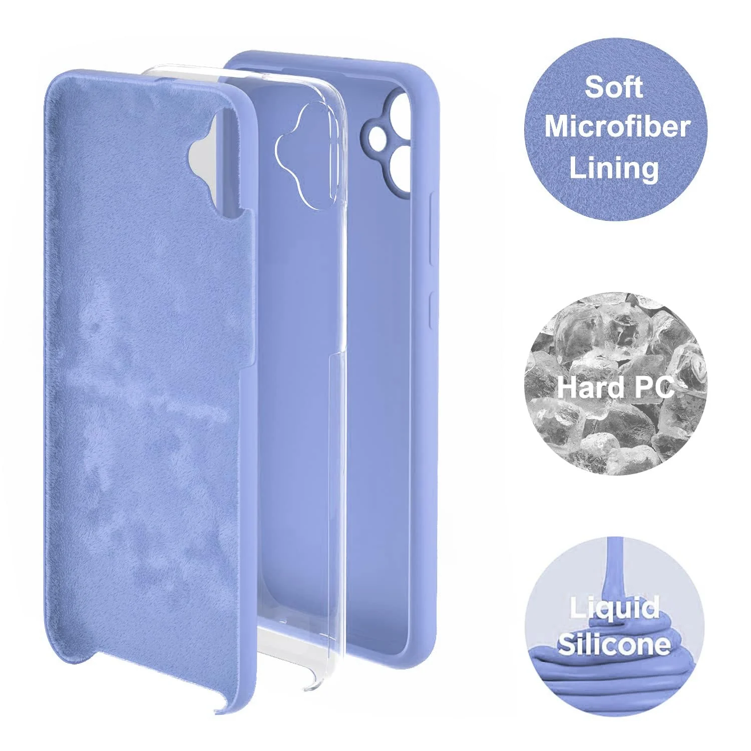 DL3 Mobilak Samsung Galaxy A04e Case, Soft Flexible Silicone Gel Rubber Bumper Cover, Full Body Shockproof Protective Phone Case - Baby Blue