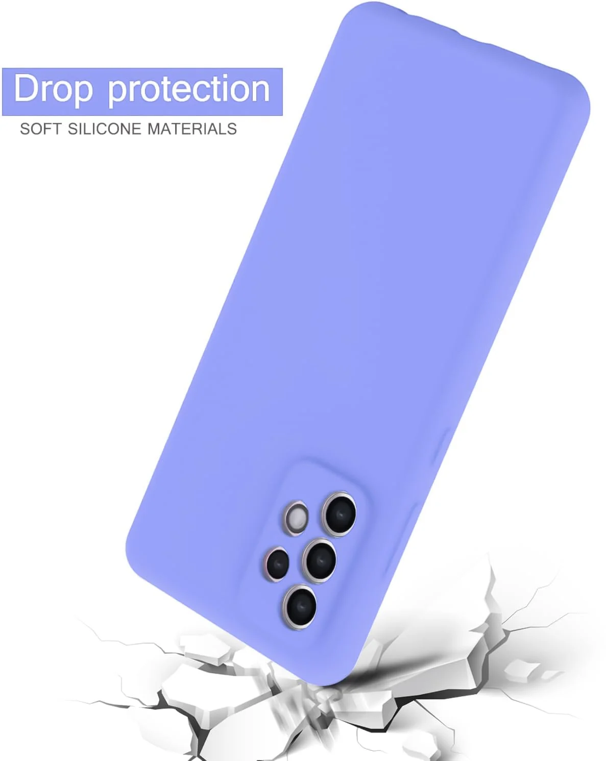 DL3 Mobilak Soft Silicone Gel Bumper Case for Samsung Galaxy A72 - Baby Blue
