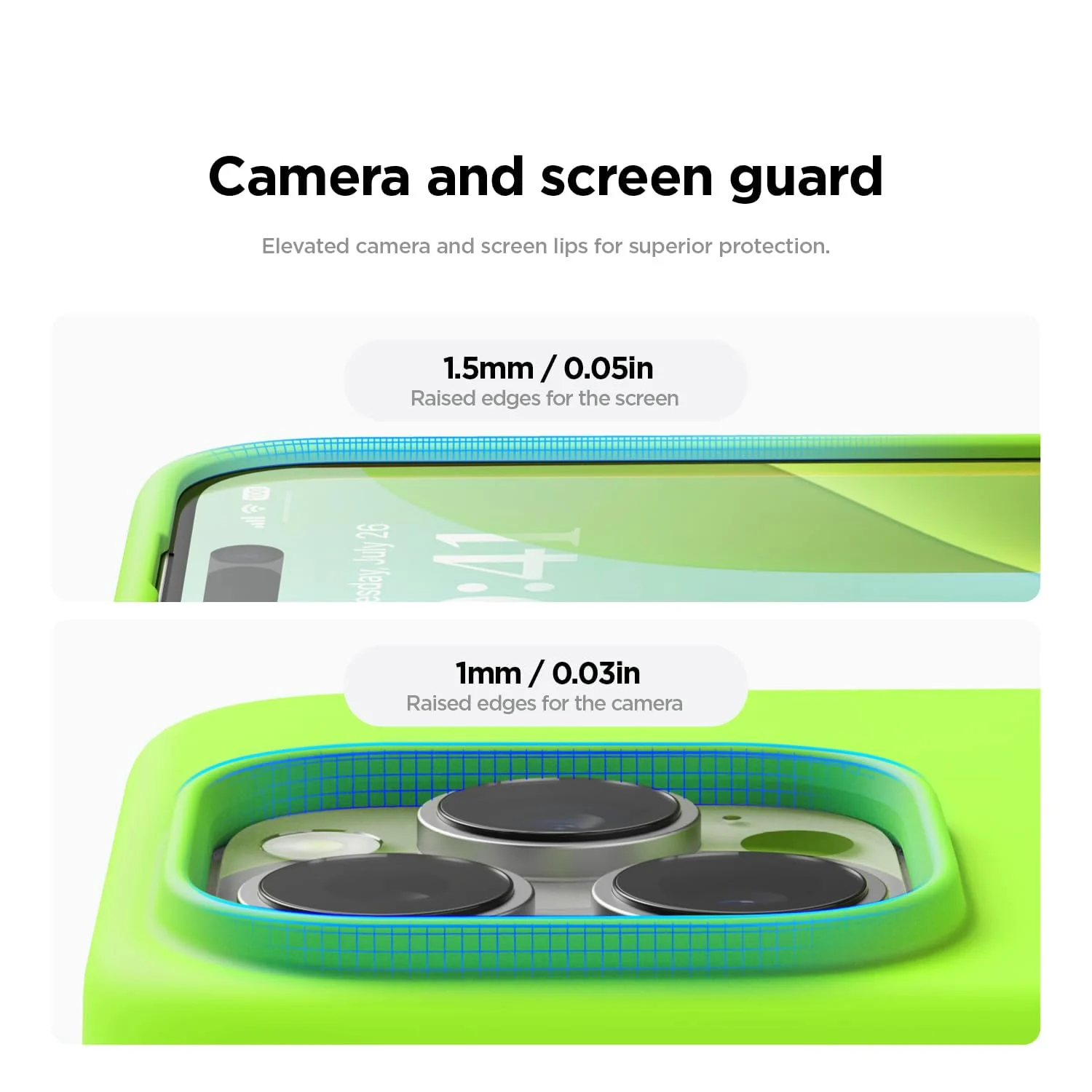 DL3 Mobilak Liquid Silicone Protective Case with Soft Microfiber Lining for iPhone 16 Pro - Fluorescent Green