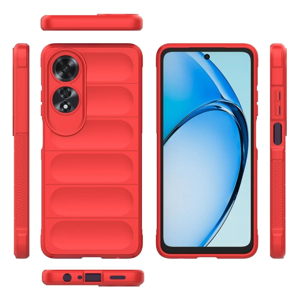 DL3 Mobilak Rugged Protective Case for OPPO A60 4G, Camera protection, Shock-absorbing protection, Non-slip grip - Red
