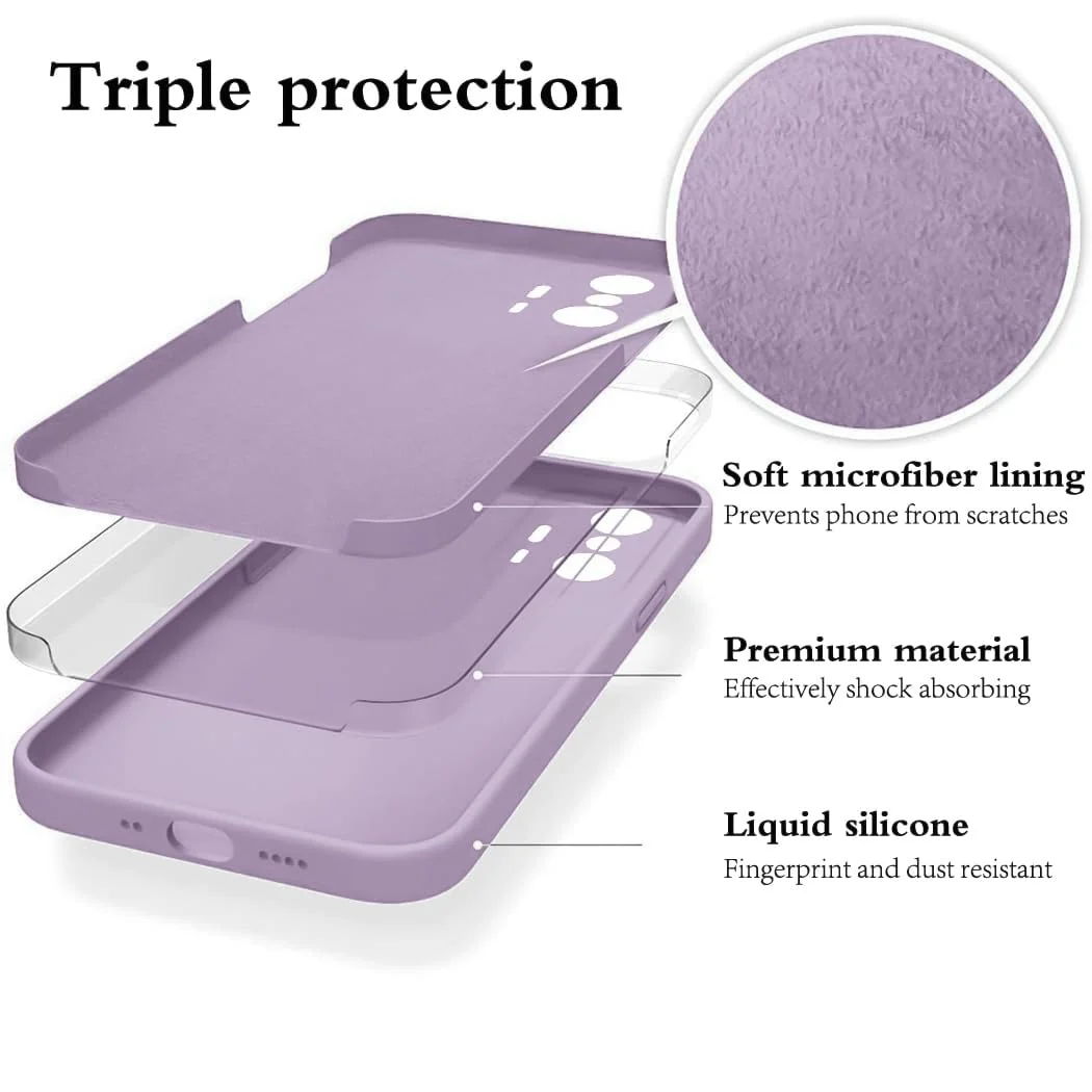 DL3 Mobilak Xiaomi 11T / Xiaomi 11 T Pro Case, Soft Flexible Silicone Gel Rubber Bumper Cover, Full Body Shockproof Protective Phone Case - Lavender