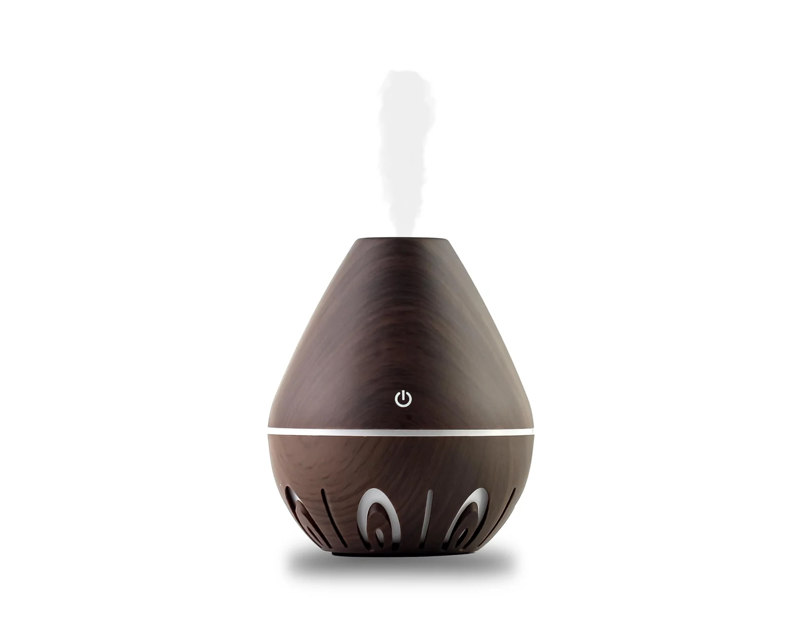 mobigon Wood Cool Mist Ultrasonic Humidifier for Room Moisture, Aroma Diffuser for Home, 200ml Essential Oil Diffuser with 7 Colorful Night Light, Auto Shut-Off, Home, Office, car (A.White)