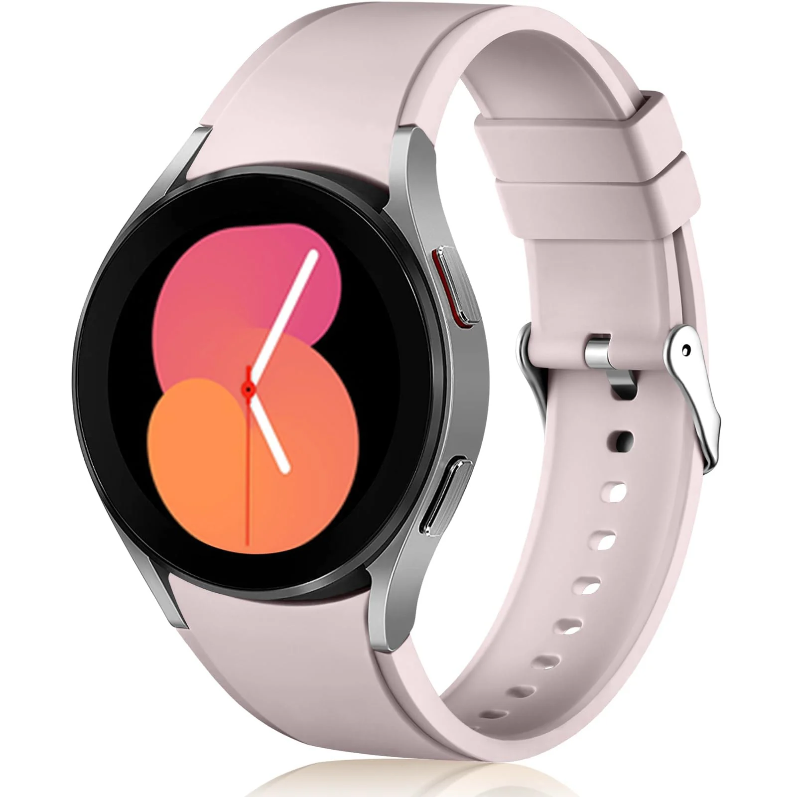 DL3 Mobilak No Gap Bands Compatible with Samsung Galaxy Watch 7 5 4 6 Band 44mm 40mm/Watch 5 Pro 45mm/Galaxy Watch 4 Classic 46mm 42mm Strap,20mm Quick Release Sport Replacement Bands for Women Men - Light Pink