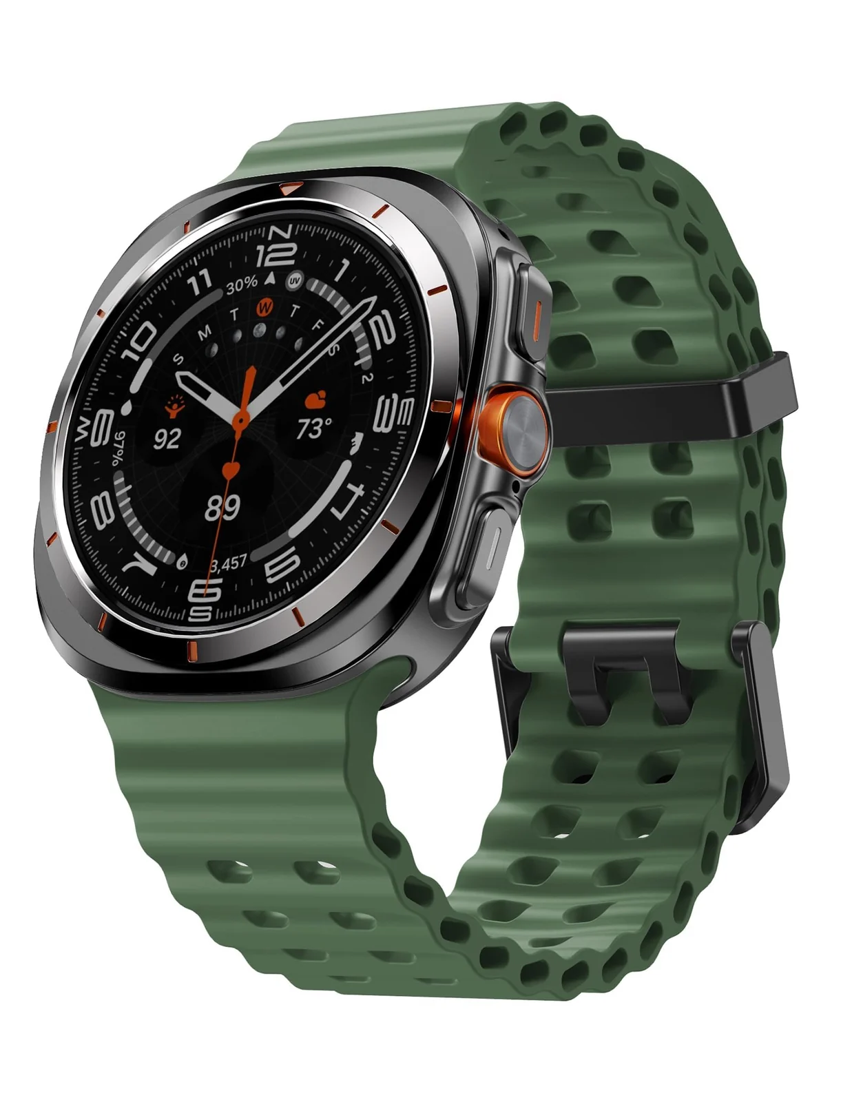 DL3 Mobilak Sport Band Compatible with Samsung Galaxy Watch Ultra Band 47mm Women Men, Breathable Soft Silicone Waterproof Watch Strap Accessories for Samsung Watch 7 Ultra Bands - Green