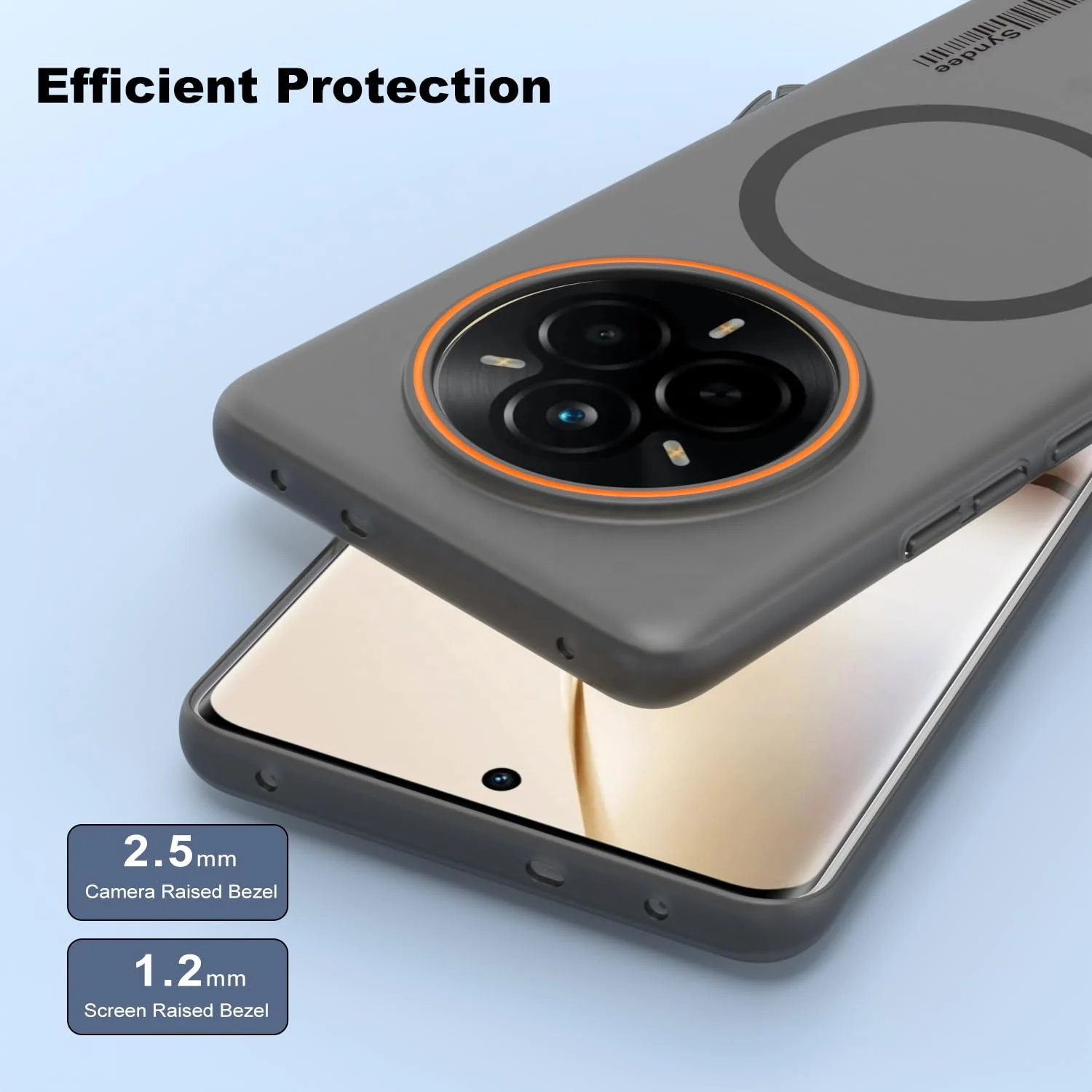 DL3 Mobilak Translucent Matte Case for Honor Magic7 Pro, Compatible with MagSafe accessories, Shock-absorbing protection, Integrated ring holder - Black