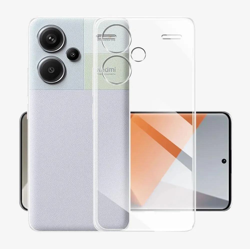 DL3 Mobilak Case Compatible with Xiaomi Redmi Note 13 Pro+ Plus 5G Case Crystal Soft TPU Gel Case Flexible Silicone Anti-Scratch Camera Protection TPU Cover - Clear