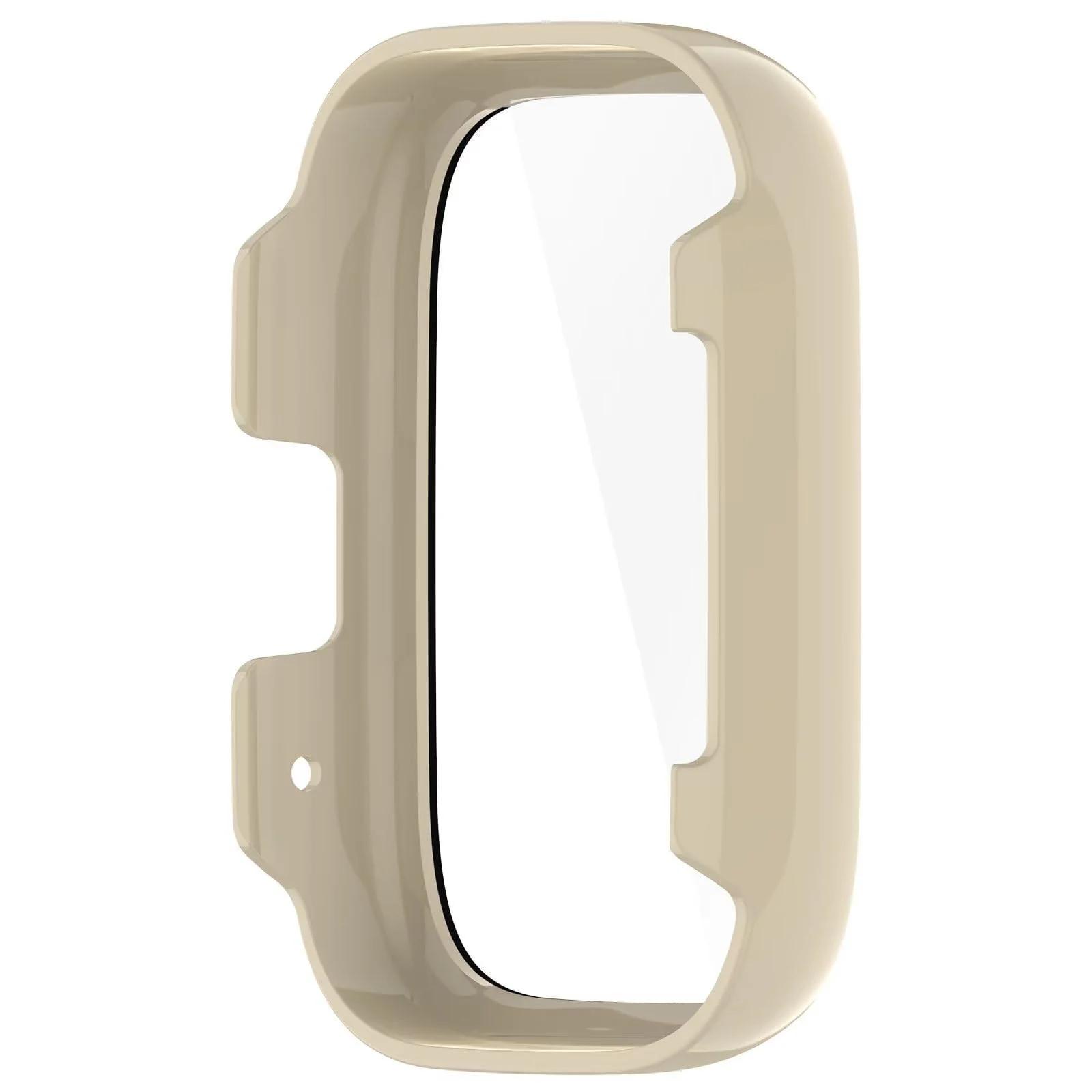 DL3 Mobilak Protective Case Compatible with Xiaomi Redmi Watch 3 Lite/Redmi Watch 3 Active 9H Hardness PC Case Bumper Full Slim Protective Cover with Tempered Glass - Ivory White
