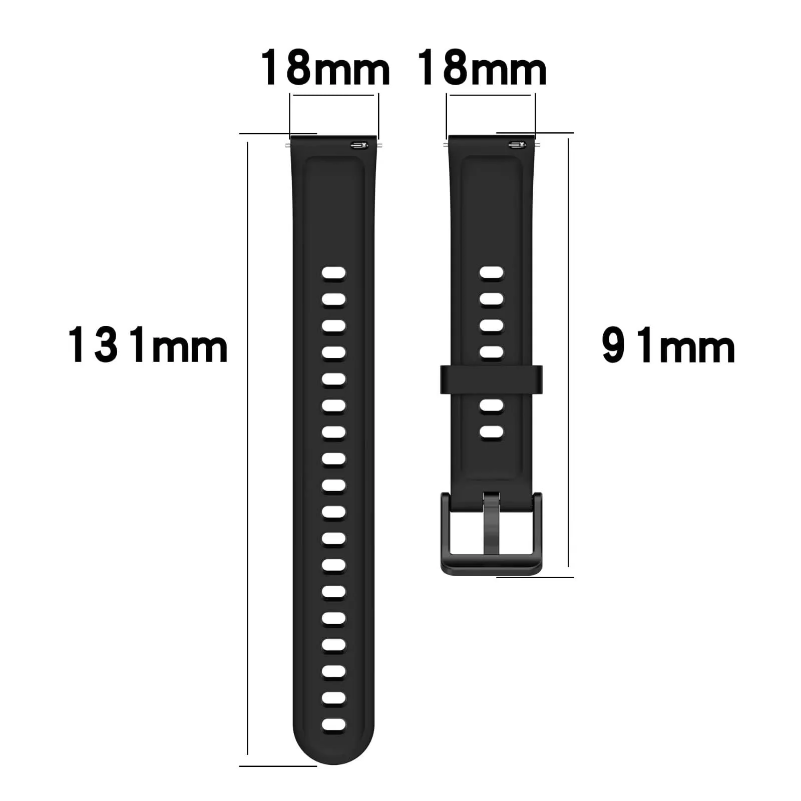 DL3 Mobilak Silicone Strap for realme Band 2, [Breathable] Soft Silicone Replacement Strap for Men and Women, Pin Buckle Design, for realme Band2 - Black