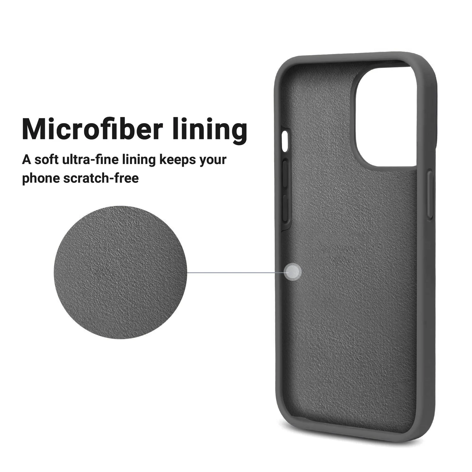 DL3 Mobilak Liquid Silicone Case for iPhone 12 / 12 Pro (6.1 Inch), Shock-absorbing protection, Scratch-resistant surface, Soft microfiber lining - Deep Grey