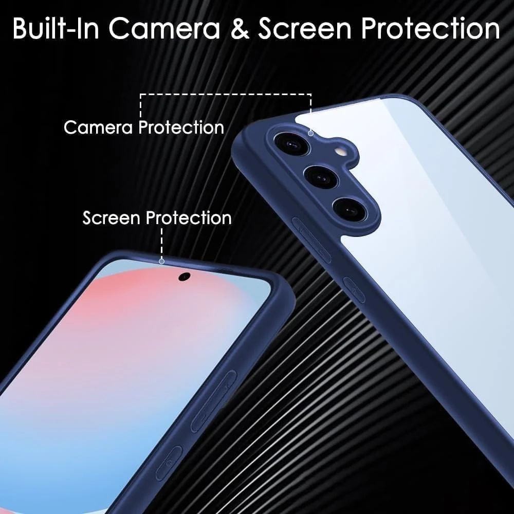 DL3 Mobilak Clear PC and TPU Protective Case for Samsung Galaxy S23 with Camera Protection and Military-Grade Protection - Blue