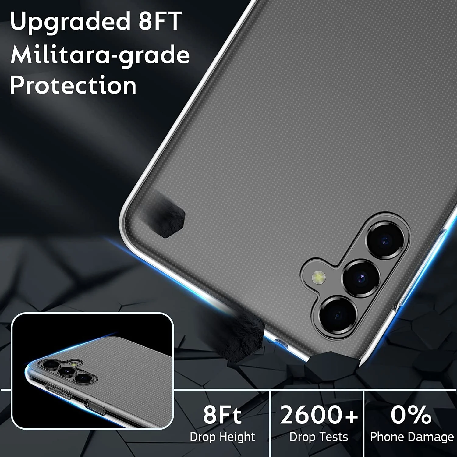 DL3 Mobilak Case Compatible with Samsung Galaxy A34 Case Crystal Soft TPU Gel Case Flexible Silicone Anti-Scratch Camera Protection TPU Cover - Clear