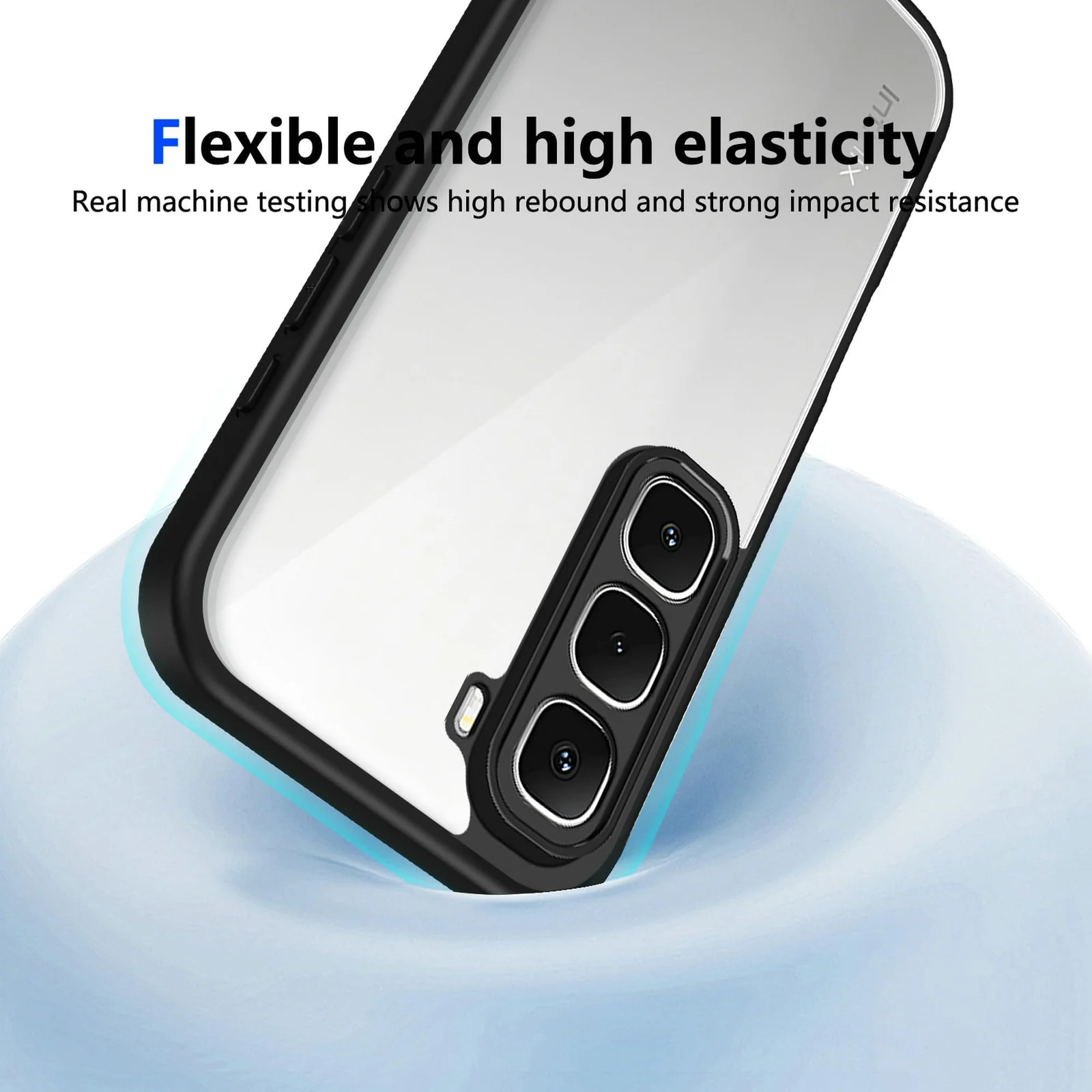 DL3 Mobilak Clear PC and TPU Protective Case for Infinix Hot 60 Pro with Camera Protection and Military-Grade Protection - Black