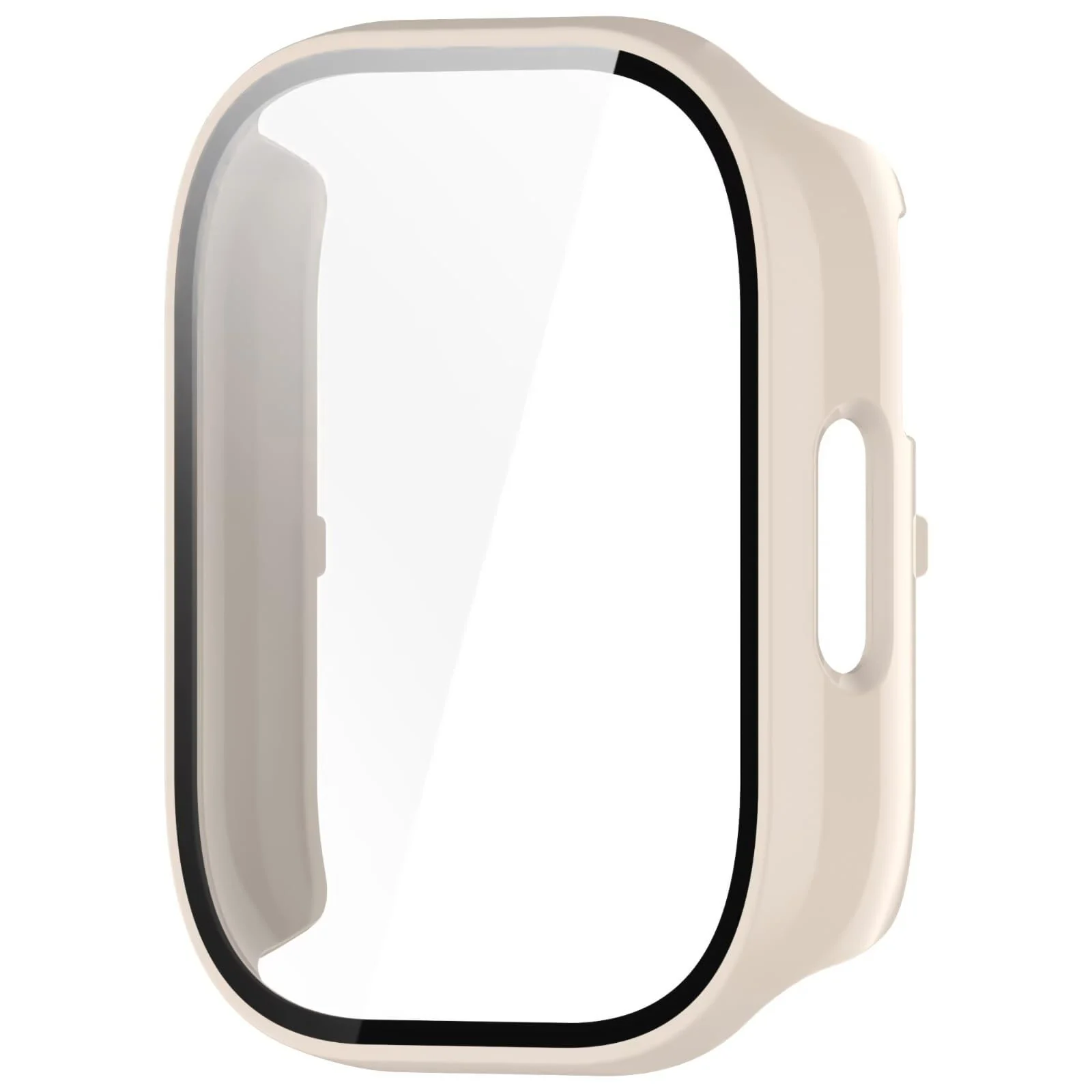 DL3 MOBILAK Full-Coverage Watch Case with Tempered Glass for Xiaomi Redmi Watch 5 Active, Ivory White