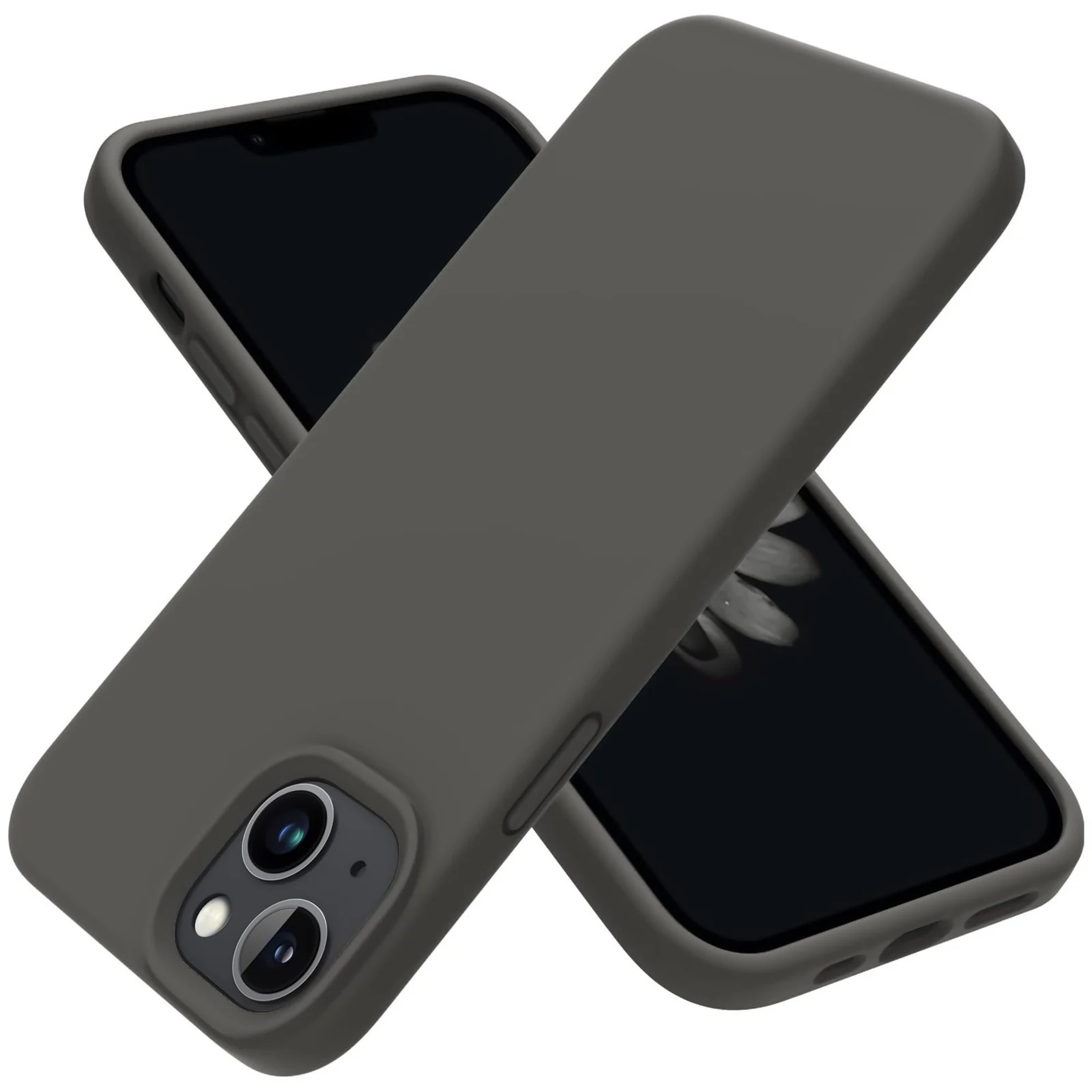 DL3 Mobilak Compatible with iPhone 13 / iPhone 14 (6.1 Inch) Case, Liquid Silicone Case, Full Body Protective Cover, Shockproof, Slim Phone Case, Anti-Scratch Soft Microfiber Lining - Gray 2