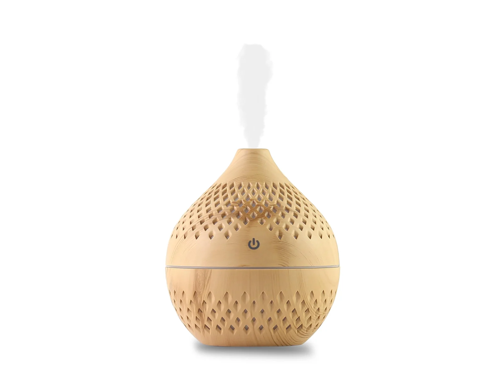 mobigon Wood Cool Mist Ultrasonic Humidifier for Room Moisture, Aroma Diffuser for Home, 200ml Essential Oil Diffuser with 7 Colorful Night Light, Auto Shut-Off, Home, Office, car (A.White)