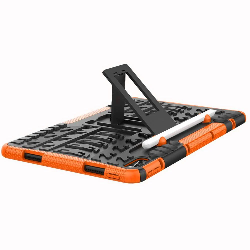 DL3 Mobilak Case For Huawei Matepad 10.4 Inch 2022/2020 tablet, Hybrid Rugged Armor Heavy Duty 2 in 1 TPU + PC Combo Dual Layer Shockproof Case with Kickstand - Orange
