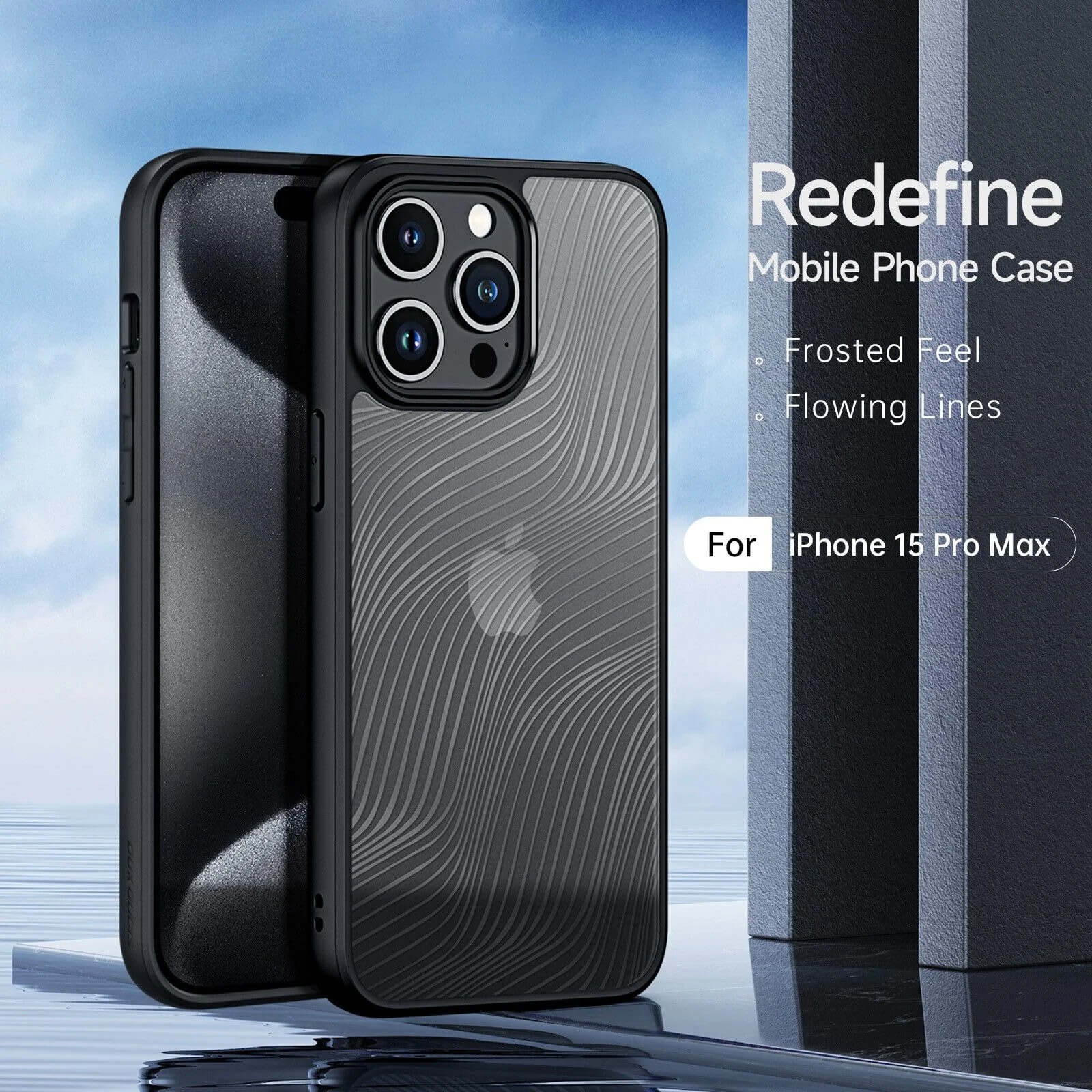 DL3 Mobilak Compatible with iPhone 14 Pro Max 6.7-Inch Case Waterproof, Full-Body Heavy Duty Shockproof Phone Case, Translucent Matte Cover, Built-in Camera Lens Protective - Black