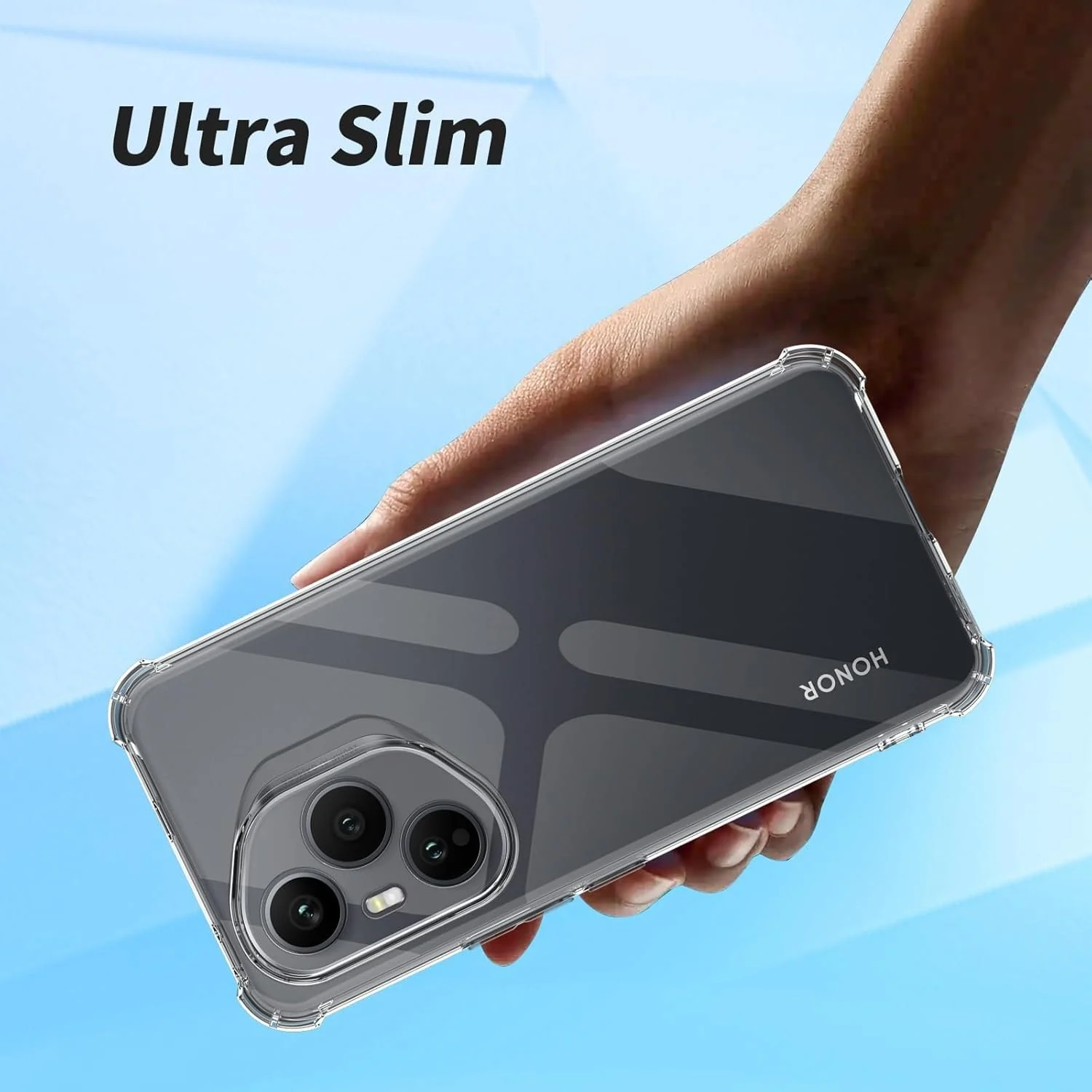 DL3 Mobilak Clear TPU Protective Case for Honor 400 Pro 5G with Camera Protection and Shockproof Design - Clear