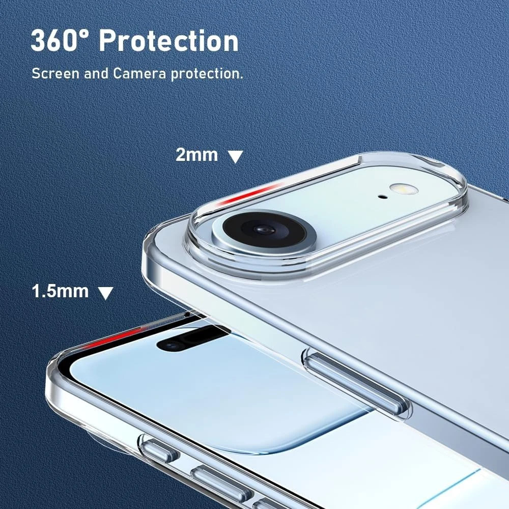 DL3 Mobilak Case Compatible with iPhone 17 Air (6.6 inch) Case Crystal Soft TPU Gel Case Flexible Silicone Anti-Scratch TPU Cover - Clear
