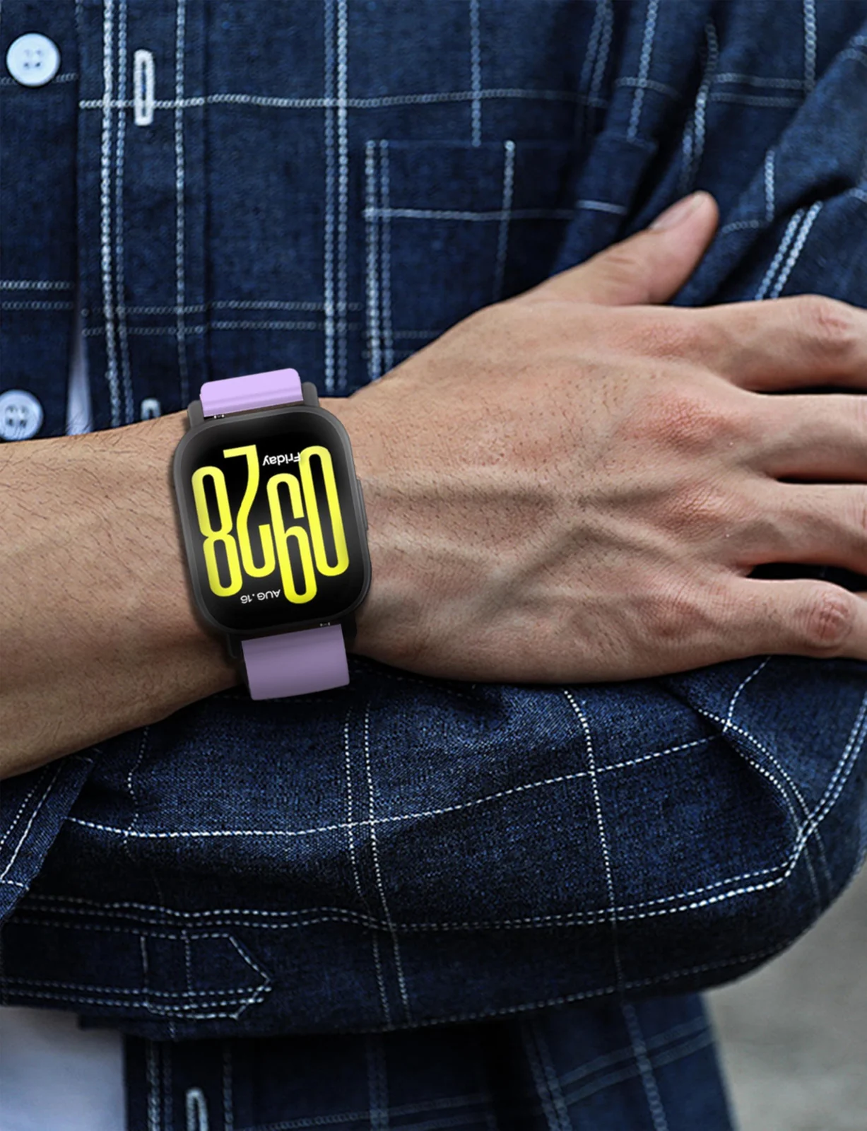 DL3 Mobilak Strap for Xiaomi Redmi Watch 5 Active/Redmi Watch 5 Lite, 22mm Adjustable Quick Release Silicone Replacement Watch Band Straps Wristbands Bracelet for Women Men - Purple