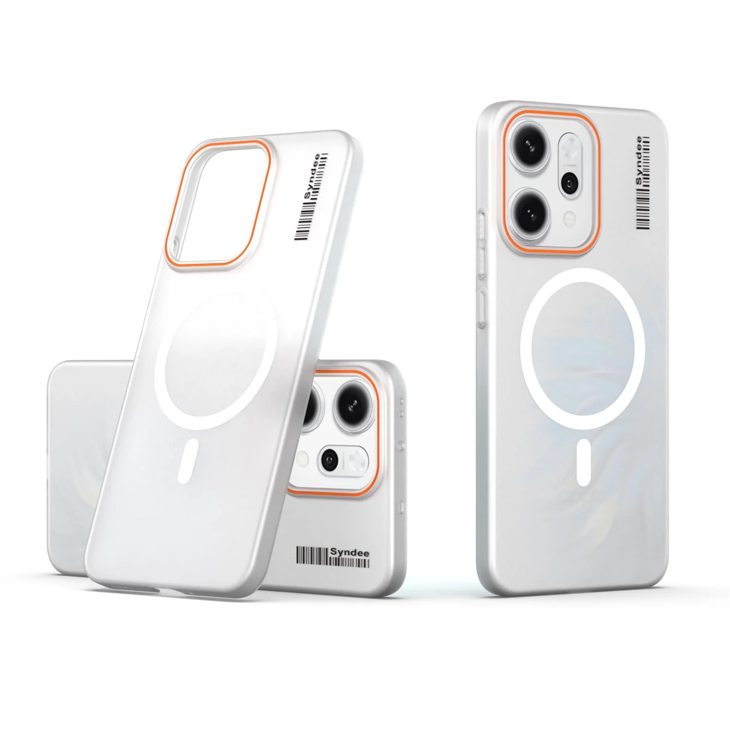 DL3 Mobilak Translucent Matte Case for OPPO Reno 14 5G, Compatible with MagSafe accessories, Shock-absorbing protection, Integrated ring holder - Clear